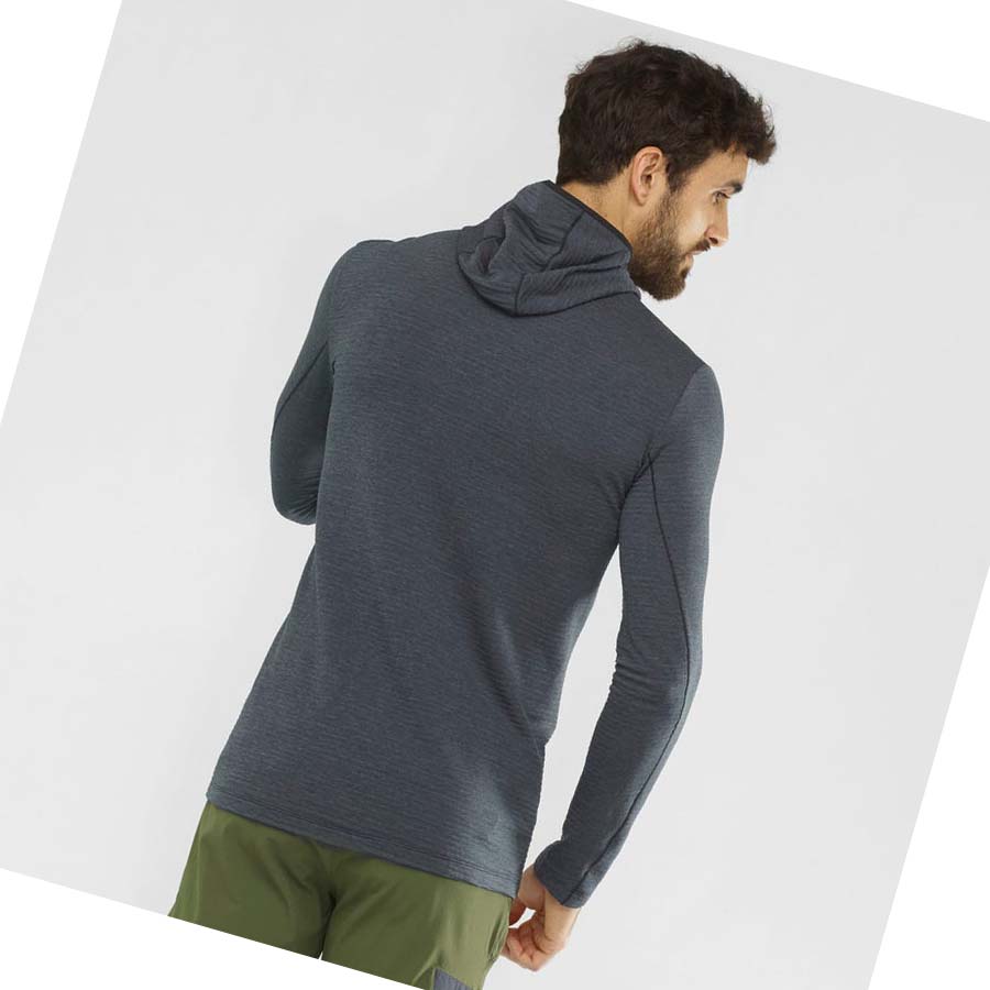 Salomon ESSENTIAL LIGHTWARM HOODED Erkek Kapüşonlu Sweatshirt Siyah | TR 3217KOR